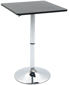 HOMCOM Regulowany stolik barowy obrotowy 360 stopni z metalową stabilną bazą odporną na zarysowania czarny srebrny | Aosom PL