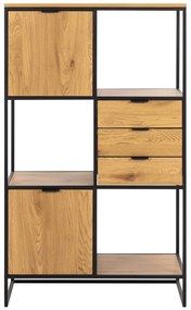 Czarny regał w dekorze dębu 85x141 cm Swindon – Actona