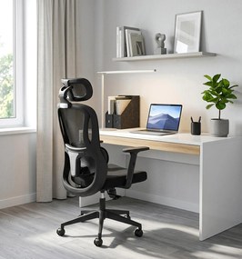Czarny ergonomiczny fotel obrotowy z regulacją E8-E32