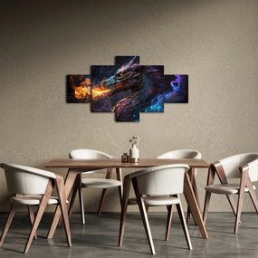 Obraz - Smok plujący płomieniami (125x70 cm)