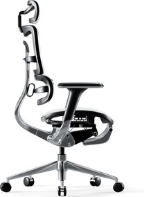 Fotel biurowy z podnóżkiem Diablo V-Master, zgodny z normą BHP, kolor czarno-biały