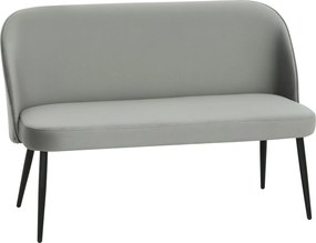HOMCOM 2-osobowa sofa, nowoczesna tapicerowana kanapa z metalowo-drewnianą ramą, tapicerka o welurowym wyglądzie, Grau