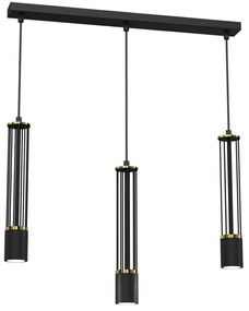 Lampa wisząca ESTILO 3xGU10, potrójna, czarna tuba