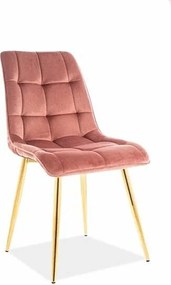 Krzesło CHIC VELVET GOLD antyczny róż