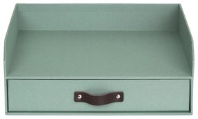 Zielony kartonowy organizer z szufladką/na dokumenty Walter Canvas Paper Laminate – Bigso