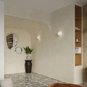 Ceramiczny okrągły kinkiet biały połysk - S486-Levana