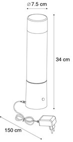 Neonowa lampa stołowa czarna z LED RGB - HurricaneDesignerski Oswietlenie wewnetrzne