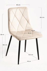 Zestaw 4 Krzese Lyke Aksamitne