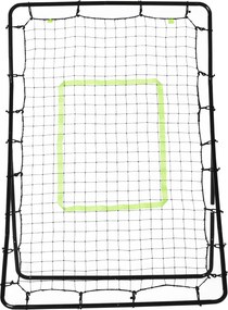 HOMCOM Rebounder bramka do piłki nożnej z siatką odbijającą Stalowa konstrukcja do treningu precyzji i odbioru Czarna 75x126 cm | Aosom PL