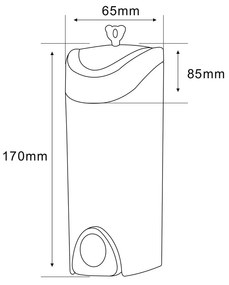 AQUALINE 1319-70 Naścienny dozownik mydła w płynie 300 ml, biały