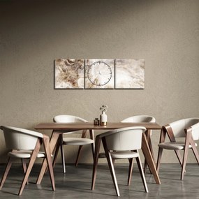 Obraz - Marmur (z zegarem) (90x30 cm)