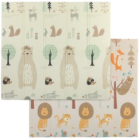 AIYAPLAY Mata do zabawy Baby 196 x 176 x 1,5 cm składana Dwustronna mata do raczkowania Wielokolorowa