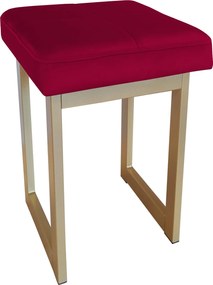 Taboret SOLID tkanina Welur stelaż metalowy STOŁEK LOFT : Kolor Stelaża - Złoty, Kolor tkaniny - VELVET - MG31, Typ tkaniny - Velvet, Wysokość - 60 cm