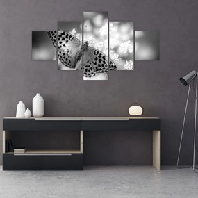 Obraz - Szczegół motyla zapylającego kwiat (125x70 cm)