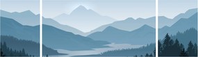 Obraz - Góry oczami grafika (170x50 cm)