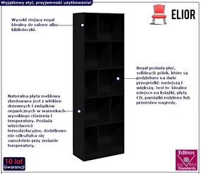Regał z wieloma przegródkami czarny - Alani