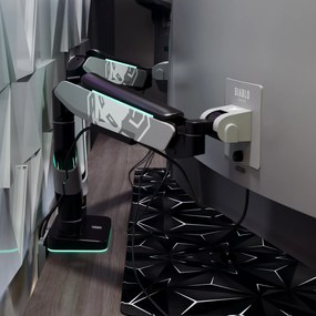 Podwójny uchwyt na monitory 49 cali, szaro-czarny RGB X-Arm Dual