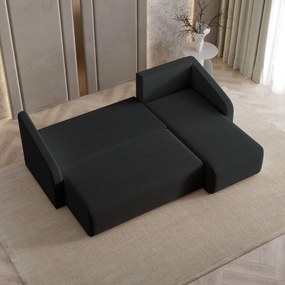 Masseno Narożnik MARELLO z funkcją spania i pojemnikiem na pościel Narozniki L, Rozkładana sofa - Czarny, QUELLE 100