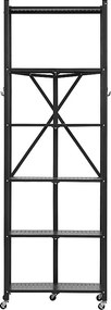 Półka Składana SucceBuy 6-Poziomowy, Mobilny Regał Składany, 61 x 30 x 183 cm, Wykonany z Wytrzymałego Metalu, Udźwig Statyczny 340 kg i Udźwig Dynamiczny 90,7 kg