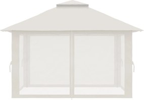 Outsunny Pawilon Składany 4x4m Kremowy z 4 Ścianami Siatkowymi Regulowana Wysokość Dach Wentylacyjny Torba na Akcesoria | Aosom PL