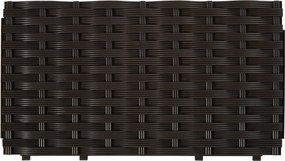 Outsunny donica kwietnik podwyższony z otworami odpływowymi imitacja ratanu PP brązowy | Aosom PL