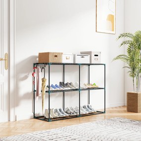 Outsunny 3-poziomowy stojak na rośliny, wys. 100 cm, stojak na kwiaty z półkami, wielopoziomowy stal Ciemnozielony | Aosom PL