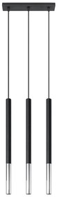 Lampa wisząca w kolorze czerni i srebra Nice Lamps Asarot 3L