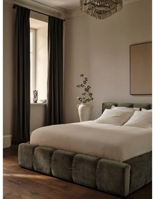 Zielone tapicerowane łóżko dwuosobowe ze schowkiem i stelażem 200x200 cm Lupine – Micadoni Home