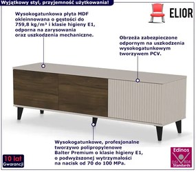 Lamelowana szafka RTV orzech + kaszmir - Frezi 8X