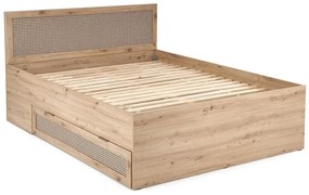 Łóżko 160x200 z pojemnikiem w kolorze dąb artisan - Vobo 10X