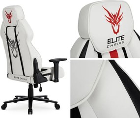 Fotel gamingowy z regulowanym zagłówkiem Nexon, biały