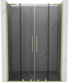 Mexen Velar L Duo drzwi prysznicowe rozsuwane 150 cm, grafit, złote szczotkowane - 871-150-003-42-55