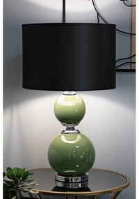 Zielono-szara lampa stołowa z tekstylnym kloszem (wysokość 65 cm) Eva – Mauro Ferretti