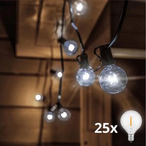 BRILAGI - LED Zewnętrzny łańcuch dekoracyjny GIRLANDA 25xE12 20m IP44 zimna biel