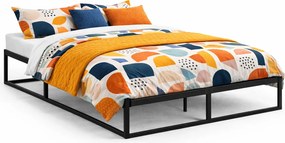 Czarne Metalowe Łóżko Niskie Stylu Loft 160X200 Cm Z5-A96