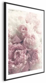 Plakat Delikatne piwonie 29,7x42 cm z ramą czarną z marginesem ARTGEIST B