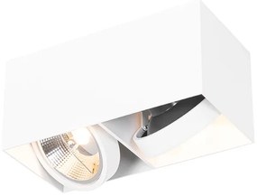 Designerski reflektor z prostokątnym AR111 2-światłowy - BoxDesignerski Oswietlenie wewnetrzne