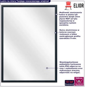 Prostokątne Lustro W Czarnej Ramie Aluminiowej Z3-M41