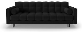 Czarna rozkładana sofa ze schowkiem 222 cm Bali – Cosmopolitan Design
