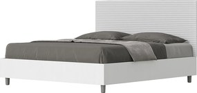 Łóżko bez stelaża 160x190 konstrukcja Frassino biała zagłówek sztucznej skóry Biały Level