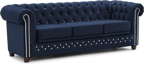 Niebieska aksamitna rozkładana sofa 203 cm York Blik – Ropez