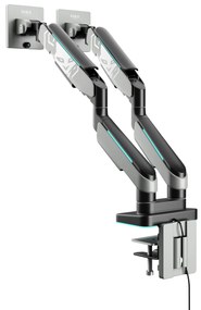 Podwójny uchwyt na monitory 49 cali, szaro-czarny RGB X-Arm Dual