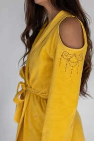 Krótki damski szlafrok GLORIA L Żółty