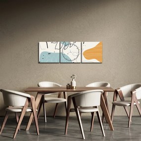 Obraz - ilustracja liścia (z zegarem) (90x30 cm)