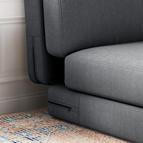 HOMCOM Składany Fotel Podłogowy z Poduszkami, Wandelbar Sofa Podłogowa, do Salonu, Pokoju Gościnnego, Biura, 75 x 268 x 18 cm, Ciemnoszary