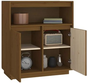 Drewniana szafka dwudrzwiowa z półką miodowy brąz H5-B71