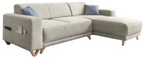 Beżowy rozkładany/ze schowkiem narożnik Classy Sophie – Miuform