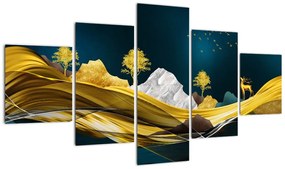 Obraz - Jeleń w krajobrazie (125x70 cm)