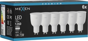 Mexen Nova 6x żarówka LED GU10, 12W, Neutralna - 4000K, 1260 lm - L108-GU10-1240-01x06