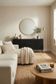 Czterodrzwiowa czarna szafka z lamelami K5-K30